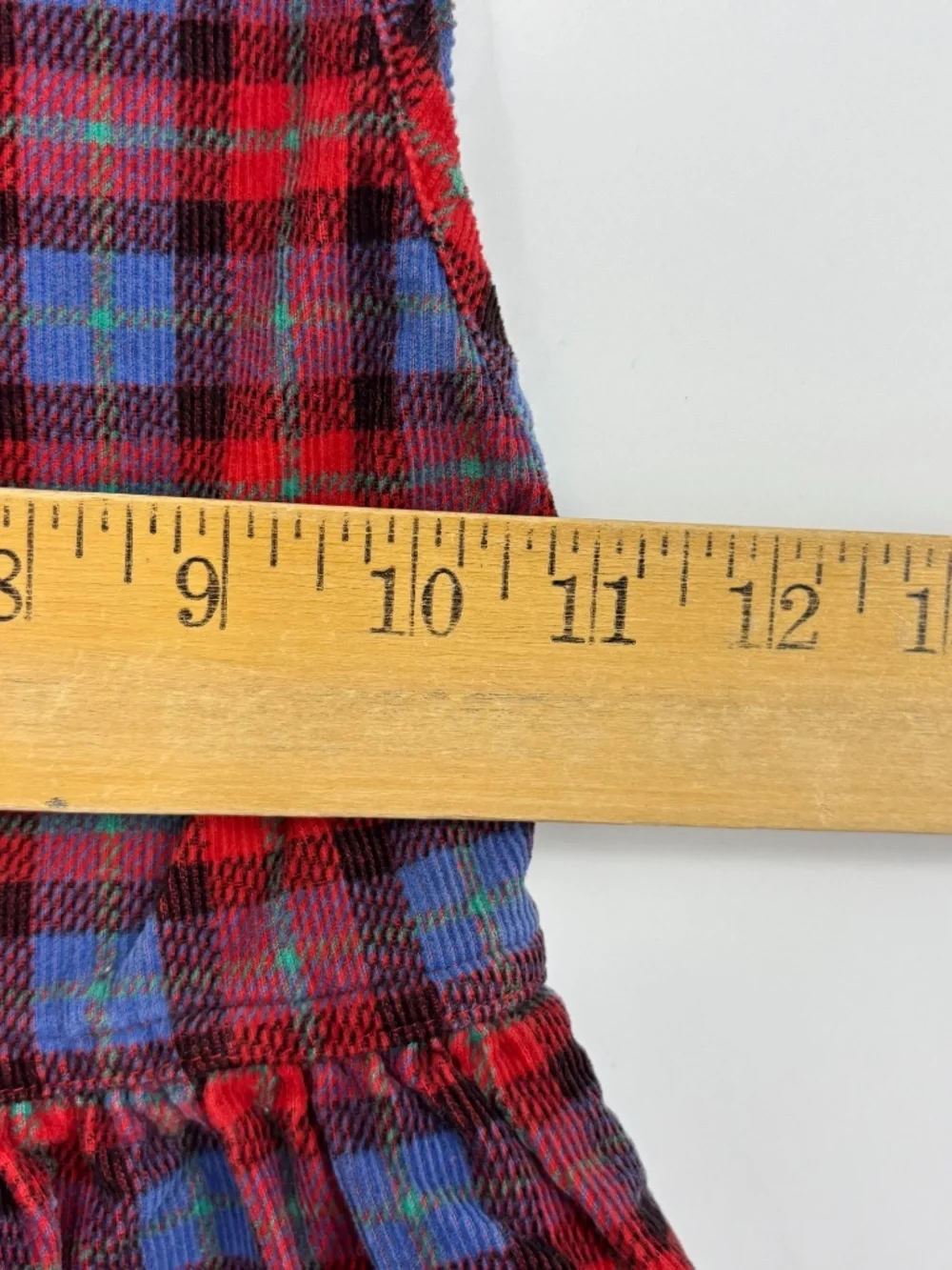Gymboree Girls Small 18 24 Mo 2T Vintage Corduroy Pinafore Dress Blue Red Plaid